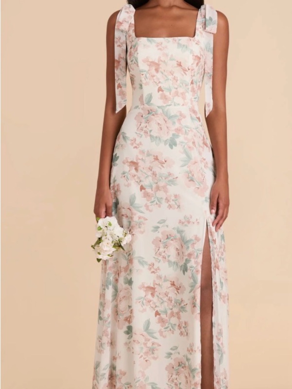 Birdy Grey Alex Dress - Chiffon Dusty Apricot Peonies